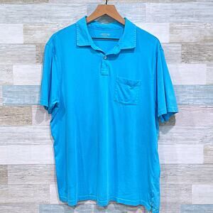 Vineyard Vines Island Luxe Polo Shirt Blue Golf Casual Pima Cotton Mens Large